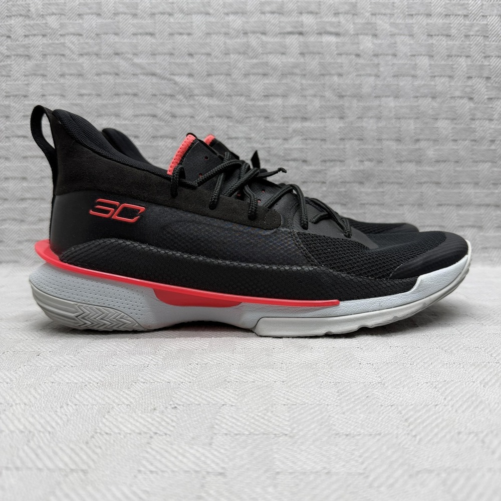 Under Armour Curry 7 Shoes Mens Size 12 Black Basketball Sneakers 3021258-001
